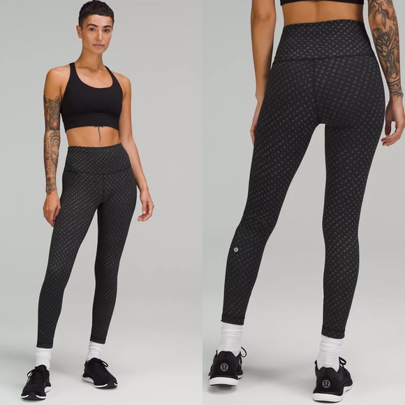 Lululemon Wunder Train High Rise Tights Black Leggings Logo Mirrorify Nwt 12 - Picture 2 of 9